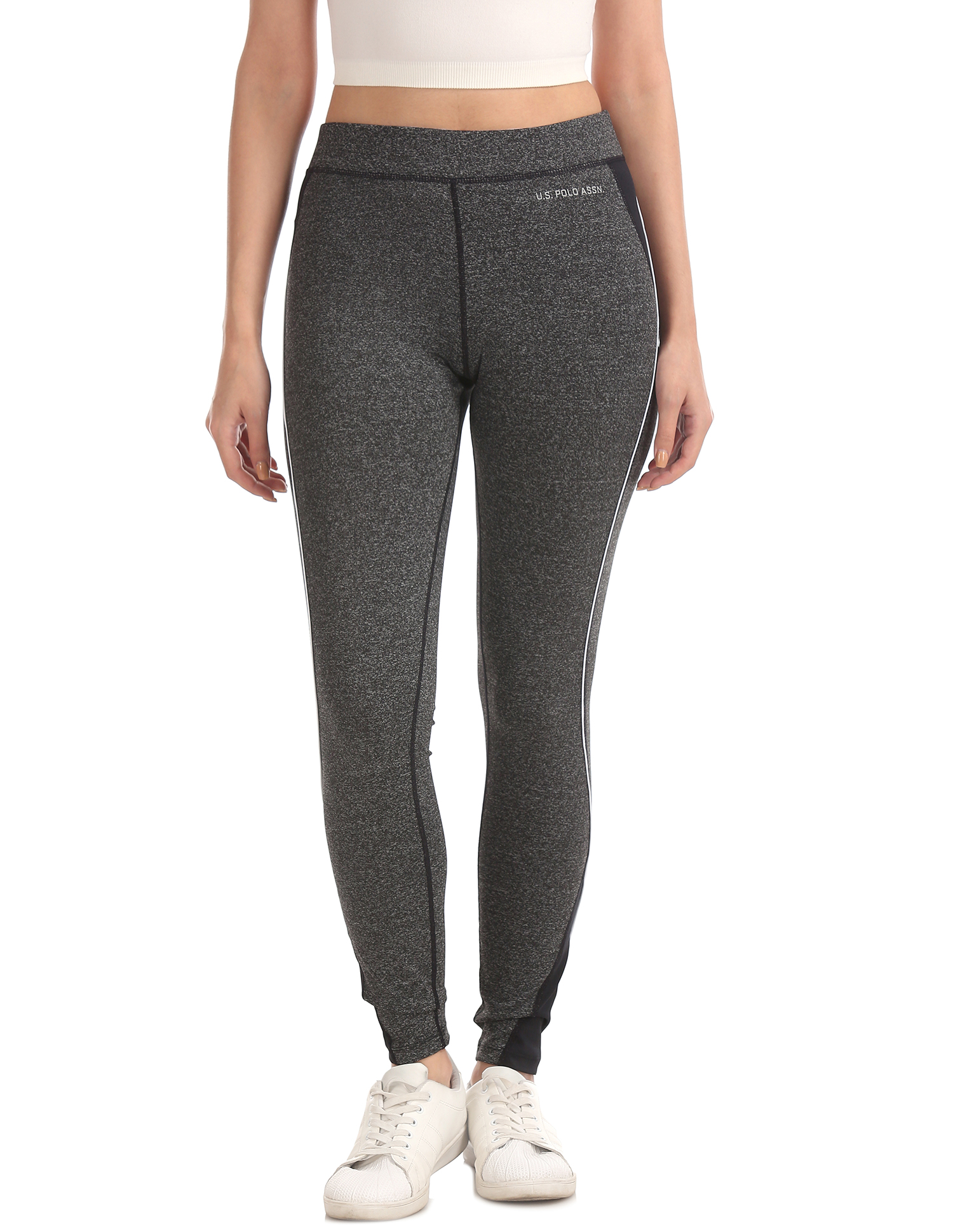 U.S.Polo Assn. Women's Skinny Fit Solid Grey Track Pants